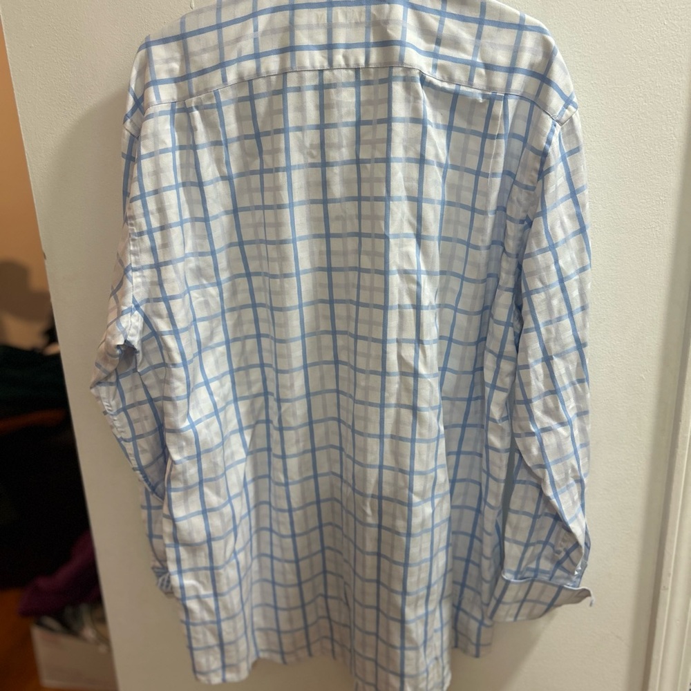 Ballin Men's Blue/White Plaid Dress Shirt Long Sleeve Size‎ XL - Picture 3 of 3